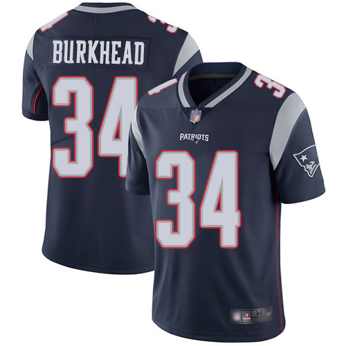 New England Patriots Football 34 Vapor Limited Navy Blue Men Rex Burkhead Home NFL Jersey